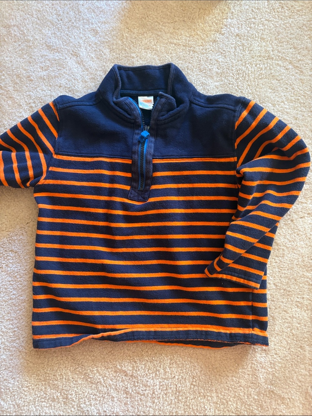 Gymboree Navy pullover  Bright Blue Zipper Accent